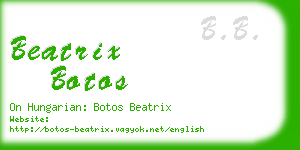 beatrix botos business card